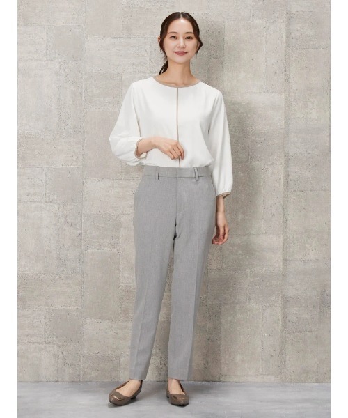 Perfect Suit FActory（パーフェクトスーツファクトリー）の「裏起毛ストレートパンツ　クロシロ（スーツパンツ・レディース・ライトグレー/ブラック×ホワイト/ブラック・L/S/M/LL）」の18枚目の写真