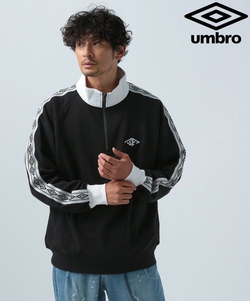 沸騰ブラドン セール】【UMBRO×BAYFLOW】オリジナルロゴハーフZIPプルオーバー トップス