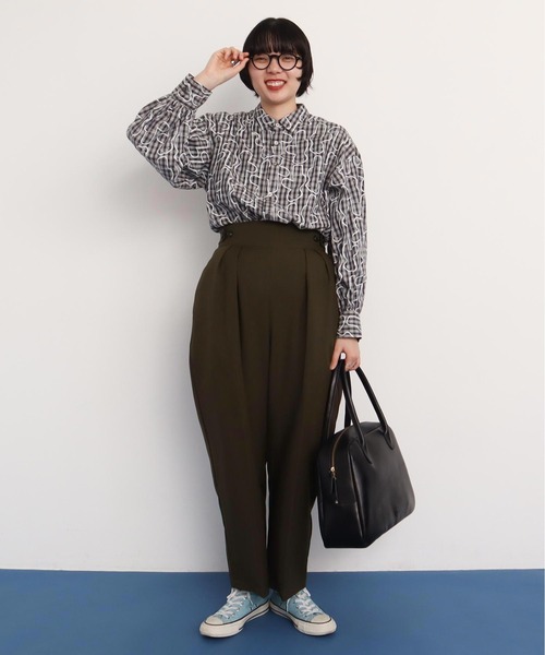 I am I in fact...(アイアムアイインファクト)の「Bear pattern check ブラウス(シャツ/ブラウス・レディース・ブルー/ベージュ・FREE)」の11枚目の写真