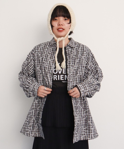 I am I in fact...(アイアムアイインファクト)の「Bear pattern check ブラウス(シャツ/ブラウス・レディース・ブルー/ベージュ・FREE)」の16枚目の写真