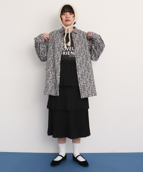 I am I in fact...(アイアムアイインファクト)の「Bear pattern check ブラウス(シャツ/ブラウス・レディース・ブルー/ベージュ・FREE)」の18枚目の写真