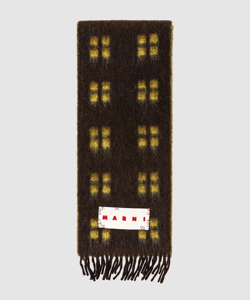 MARNI（マルニ）の「SQUARED PATTERN / アルパカマフラー（マフラー・メンズ・ブラウン系/ブルー・ONE SIZE）」の2枚目の写真