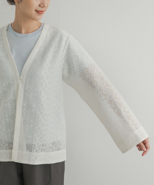 URBAN RESEARCH DOORS（アーバンリサーチドアーズ）の「レースカーディガン（カーディガン/ボレロ・レディース・ブラック/アイボリー・MEDIUM）」の13枚目の写真