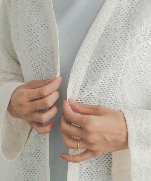 URBAN RESEARCH DOORS（アーバンリサーチドアーズ）の「レースカーディガン（カーディガン/ボレロ・レディース・ブラック/アイボリー・MEDIUM）」の14枚目の写真