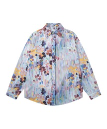 HOOK（フック）の「HOOK -original-　古着風総柄プリント長袖ポリシャツ（シャツ/ブラウス）」