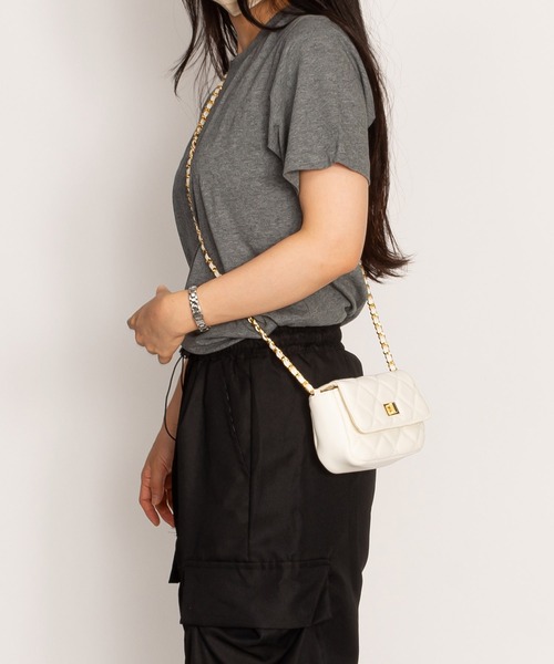 SVEC（シュベック）の「キルティング チェーン ショルダーバッグ / ミニバッグ（ショルダーバッグ・レディース・レッド/ホワイト/ベージュ/シルバー/ブラック/ブルー系その他/ピンク・FREE）」の22枚目の写真