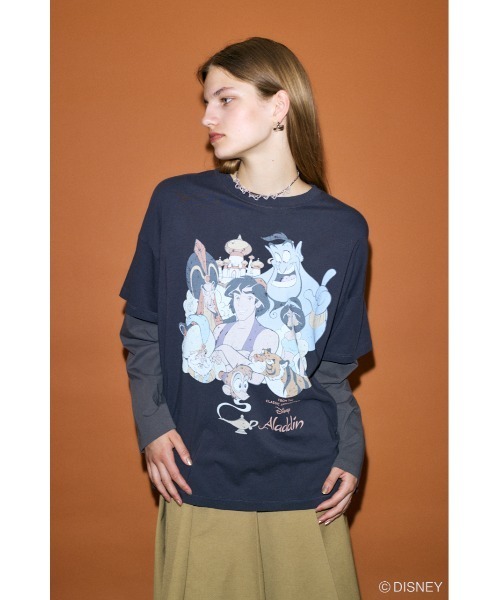 moussy ディズニーロンT セール】MD OT LAYERED ロングスリーブTシャツ / ALADDIN（T