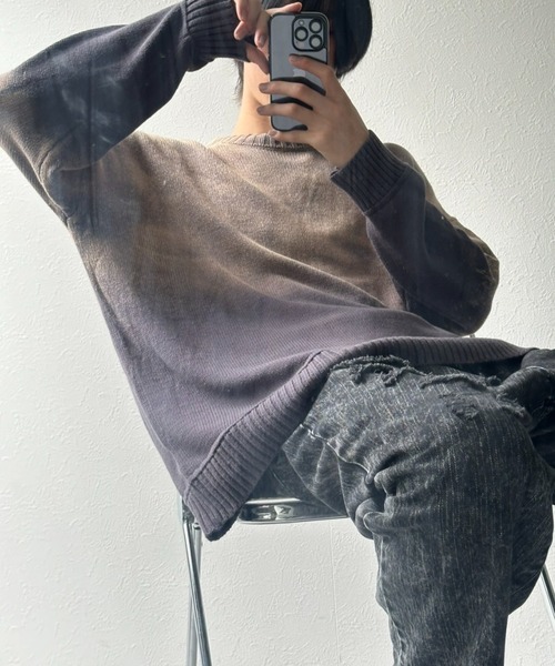 B.R.U（ブル）の「グラデーションニット（ニット/セーター・メンズ・グリーン/ネイビー/ブラック・FREE）」の7枚目の写真