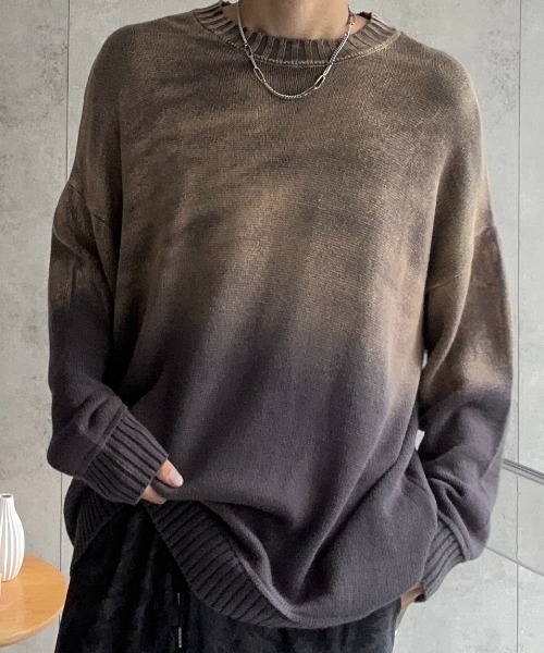 B.R.U（ブル）の「グラデーションニット（ニット/セーター・メンズ・グリーン/ネイビー/ブラック・FREE）」の22枚目の写真