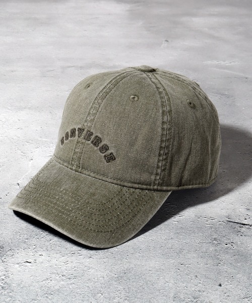 CONVERSE(コンバース)の「【CONVERSE/コンバース】PIGMENT WASHED CAP/アーチ刺繍ロゴ ピグメント キャップ(キャップ・メンズ・ベージュ/オレンジ/ボルドー/ブラック/オリーブ/ブルー・FREE)」の4枚目の写真