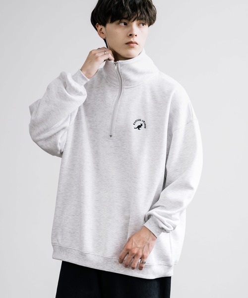 KANGOL カンゴール　ロゴ刺繍　総柄　ハイネック　ジップ　長袖　ニット 楽天市場】KANGOL カンゴール トレーナー スウェット ハーフ