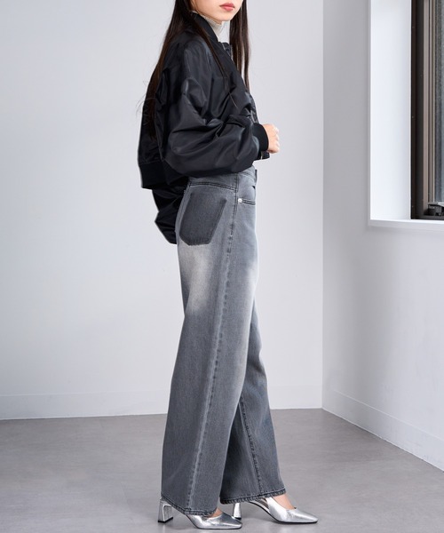 MAISON BREEZE（メゾンブリーズ）の「【MAISON BREEZE】バックポケット加工ストレートデニムパンツ　DTK（デニムパンツ・レディース・ブルー/グレー・S/M）」の16枚目の写真