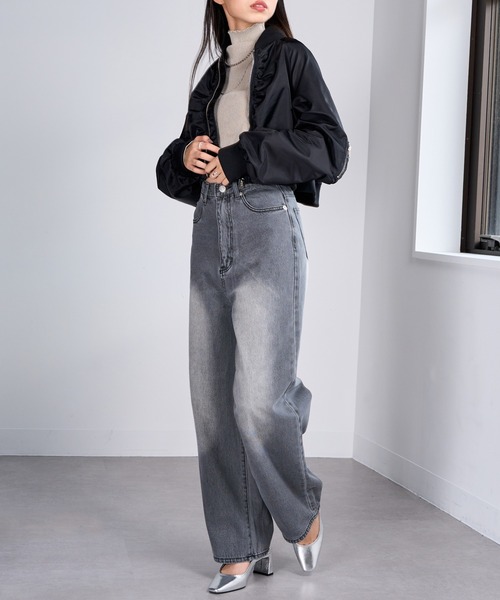 MAISON BREEZE（メゾンブリーズ）の「【MAISON BREEZE】バックポケット加工ストレートデニムパンツ　DTK（デニムパンツ・レディース・ブルー/グレー・S/M）」の19枚目の写真