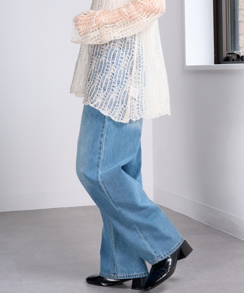 MAISON BREEZE（メゾンブリーズ）の「【MAISON BREEZE】バックポケット加工ストレートデニムパンツ　DTK（デニムパンツ・レディース・ブルー/グレー・S/M）」の12枚目の写真