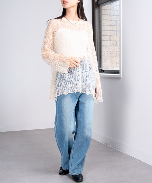 MAISON BREEZE（メゾンブリーズ）の「【MAISON BREEZE】バックポケット加工ストレートデニムパンツ　DTK（デニムパンツ・レディース・ブルー/グレー・S/M）」の9枚目の写真