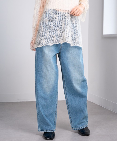 MAISON BREEZE（メゾンブリーズ）の「【MAISON BREEZE】バックポケット加工ストレートデニムパンツ　DTK（デニムパンツ・レディース・ブルー/グレー・S/M）」の14枚目の写真