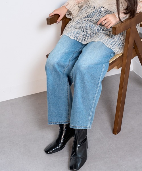 MAISON BREEZE（メゾンブリーズ）の「【MAISON BREEZE】バックポケット加工ストレートデニムパンツ　DTK（デニムパンツ・レディース・ブルー/グレー・S/M）」の7枚目の写真