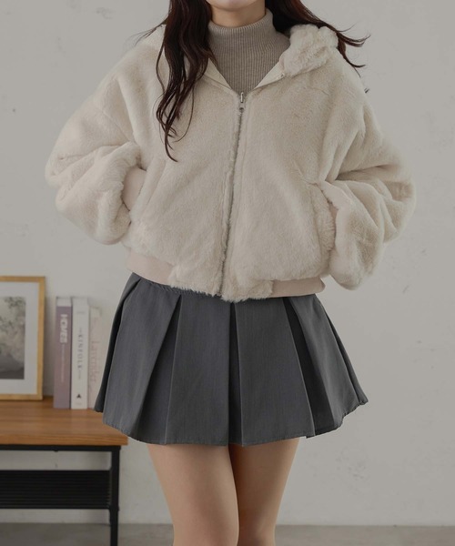 Ambre Neige(アンブルネージュ)の「2WAYフェイクファーナイロンブルゾン/WEB/EC限定商品(ブルゾン・レディース・ピンクベージュ/アイボリー・FREE)」の9枚目の写真