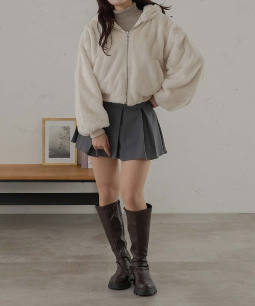 Ambre Neige(アンブルネージュ)の「2WAYフェイクファーナイロンブルゾン/WEB/EC限定商品(ブルゾン・レディース・ピンクベージュ/アイボリー・FREE)」の12枚目の写真