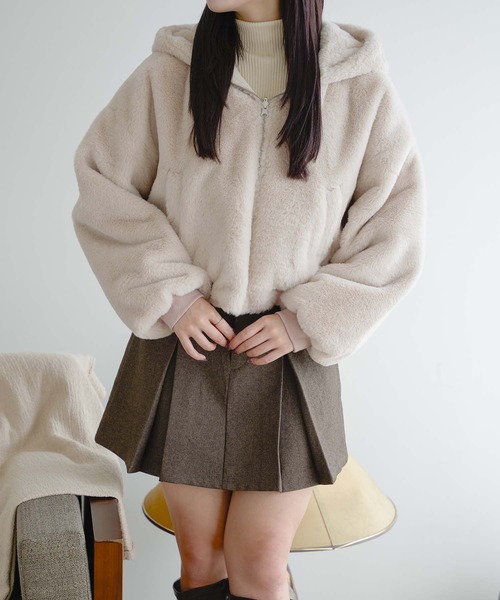 Ambre Neige(アンブルネージュ)の「2WAYフェイクファーナイロンブルゾン/WEB/EC限定商品(ブルゾン・レディース・ピンクベージュ/アイボリー・FREE)」の13枚目の写真