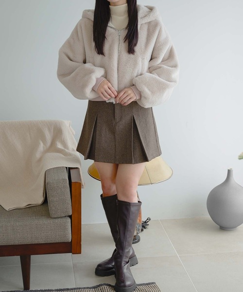 Ambre Neige(アンブルネージュ)の「2WAYフェイクファーナイロンブルゾン/WEB/EC限定商品(ブルゾン・レディース・ピンクベージュ/アイボリー・FREE)」の17枚目の写真