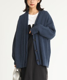 【帯電防止】ダブルリブ畦編みカーディガン