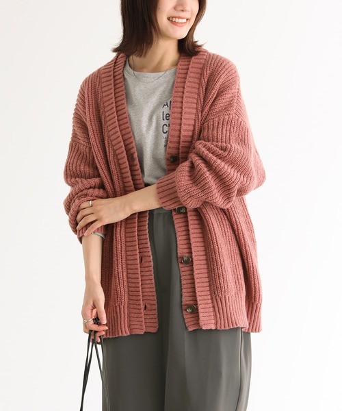 n'OrLABEL(ノアールレーベル)の「【機能素材】『ダブルリブ畦編みカーディガン』(カーディガン/ボレロ・レディース・ピンク/イエロー/ダークブルー/アイボリー・FREE)」の4枚目の写真