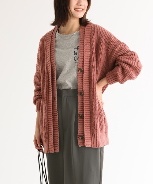 n'OrLABEL(ノアールレーベル)の「【機能素材】『ダブルリブ畦編みカーディガン』(カーディガン/ボレロ・レディース・ピンク/イエロー/ダークブルー/アイボリー・FREE)」の8枚目の写真