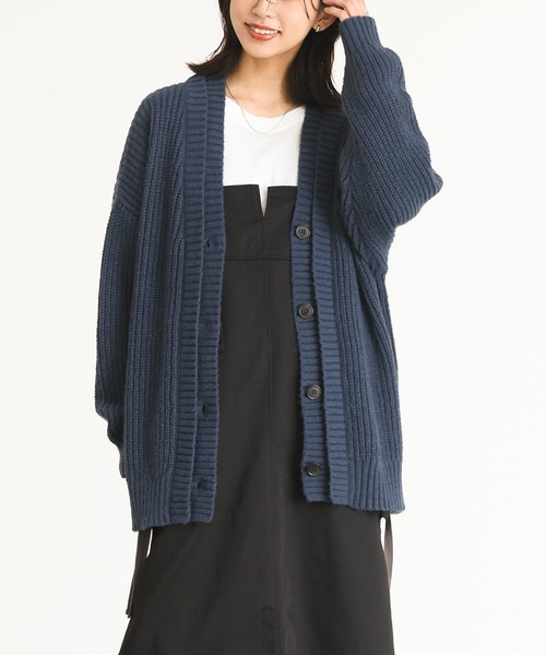 n'OrLABEL(ノアールレーベル)の「【機能素材】『ダブルリブ畦編みカーディガン』(カーディガン/ボレロ・レディース・ピンク/イエロー/ダークブルー/アイボリー・FREE)」の5枚目の写真