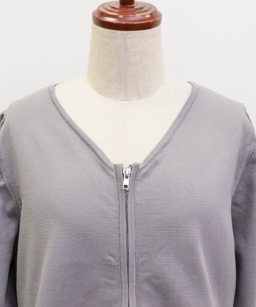 CLETTE（クレット）の「ダブルジップペプラムニット（ニット/セーター・レディース・アイボリー/ブラック/ラベンダー・LL/3L/4L）」の21枚目の写真