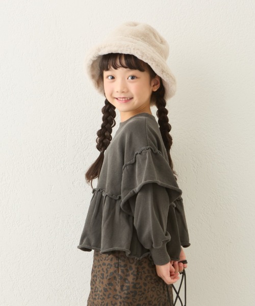 CIAOPANIC TYPY（チャオパニックティピー）の「【KIDS】【WEB限定】ファーバケットハット（ハット・キッズ・グレイッシュベージュ/アイボリー/ブラック・ONE SIZE）」の6枚目の写真