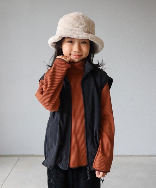 CIAOPANIC TYPY（チャオパニックティピー）の「【KIDS】【WEB限定】ファーバケットハット（ハット・キッズ・グレイッシュベージュ/アイボリー/ブラック・ONE SIZE）」の21枚目の写真