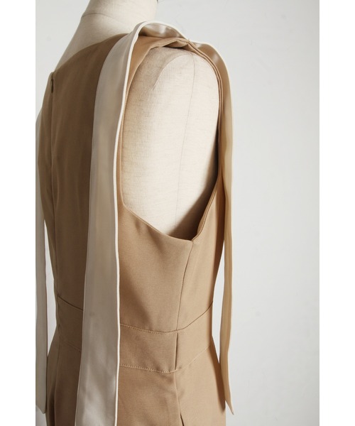 BEIGE, オールインワン バイカラーベルトショルダーオールインワン（つなぎ