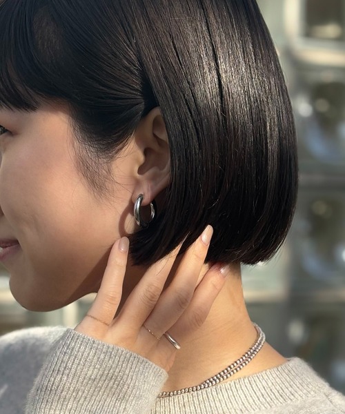 Diliraba（ディリラバ）の「【Diliraba】ステンレスビッグフープピアス B（ピアス（両耳用）・レディース・ゴールド/シルバー・FREE）」の6枚目の写真