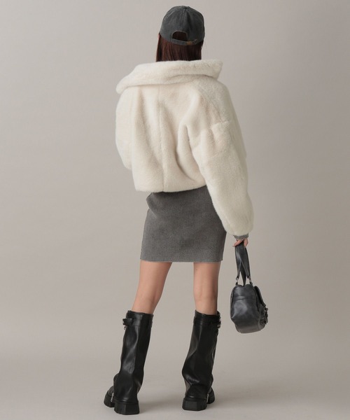 FOREVER 21（フォーエバー トゥエンティーワン）の「【2024FW】フェイクファースタンドブルゾン（ブルゾン・レディース・ナチュラル/ブラウン/チャコールグレー・FREE）」の7枚目の写真