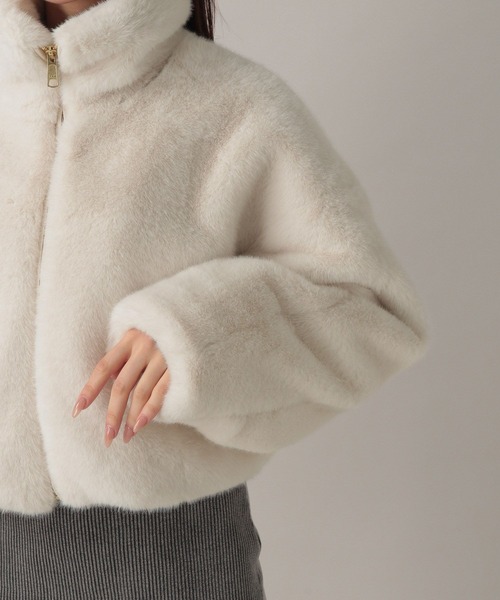 FOREVER 21（フォーエバー トゥエンティーワン）の「【2024FW】フェイクファースタンドブルゾン（ブルゾン・レディース・ナチュラル/ブラウン/チャコールグレー・FREE）」の19枚目の写真