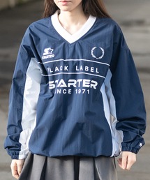 【t】〔STARTER BLACK LABEL〕ナイロンワッシャー切替 ゲームデザイン プルオーバー