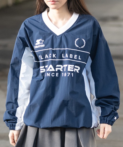 STARTER BLACK LABEL(スターターブラックレーベル)の「【t】〔STARTER BLACK LABEL〕ナイロンワッシャー切替 ゲームデザイン プルオーバー(その他トップス・レディース・ブラック/ホワイト/ネイビー・MEDIUM/LARGE)」の3枚目の写真