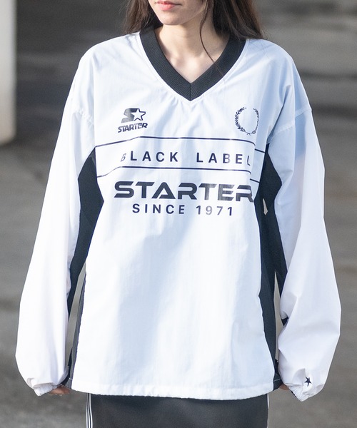 STARTER BLACK LABEL(スターターブラックレーベル)の「【t】〔STARTER BLACK LABEL〕ナイロンワッシャー切替 ゲームデザイン プルオーバー(その他トップス・レディース・ブラック/ホワイト/ネイビー・MEDIUM/LARGE)」の2枚目の写真