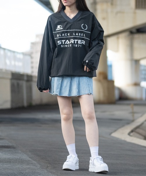 STARTER BLACK LABEL(スターターブラックレーベル)の「【t】〔STARTER BLACK LABEL〕ナイロンワッシャー切替 ゲームデザイン プルオーバー(その他トップス・レディース・ブラック/ホワイト/ネイビー・MEDIUM/LARGE)」の15枚目の写真