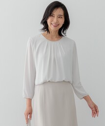 【洗える】シルキーデシン ボールチェーン カットソー