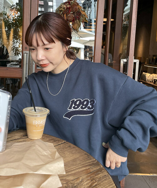 DISCOAT(ディスコート)の「【ユニセックス】サガラワンポイント刺繍スウェット(Tシャツ/カットソー・レディース・ライトベージュ/ネイビー/ライトグレー・FREE)」の19枚目の写真