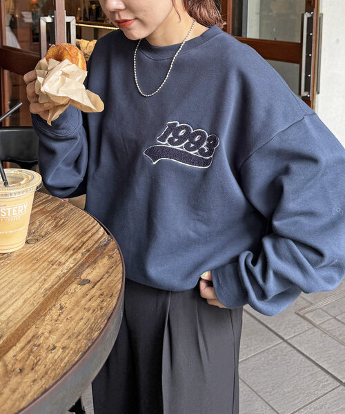 DISCOAT(ディスコート)の「【ユニセックス】サガラワンポイント刺繍スウェット(Tシャツ/カットソー・レディース・ライトベージュ/ネイビー/ライトグレー・FREE)」の20枚目の写真