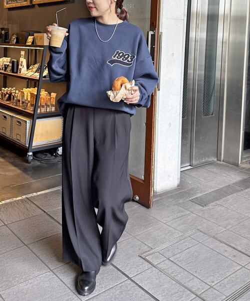 DISCOAT(ディスコート)の「【ユニセックス】サガラワンポイント刺繍スウェット(Tシャツ/カットソー・レディース・ライトベージュ/ネイビー/ライトグレー・FREE)」の22枚目の写真