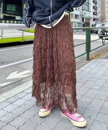 ワッシャーチュールスカート