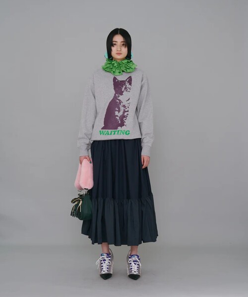 NON TOKYO/ノントーキョー】FUR SLIP ONPRINT SWEAT PULLOVER CAT