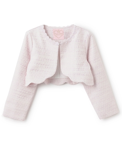 美品】mezzo piano ｜裾スカラップ♡ツィードジャケットファンシー 