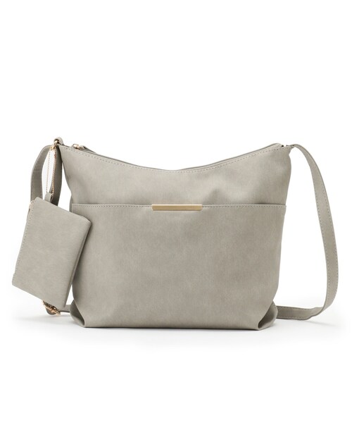 SHOO・LA・RUE（シューラルー）の「【ポーチ付き】使い勝手の良い Wフェイスショルダーバッグ（ショルダーバッグ・レディース・ブルー系その他/イエロー/ベビーピンク/ブラック/ライトベージュ/グレー/サックスブルー/オフホワイト・00）」の4枚目の写真