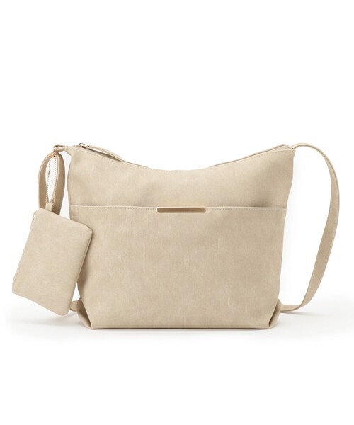 SHOO・LA・RUE（シューラルー）の「【ポーチ付き】使い勝手の良い Wフェイスショルダーバッグ（ショルダーバッグ・レディース・ブルー系その他/イエロー/ベビーピンク/ブラック/ライトベージュ/グレー/サックスブルー/オフホワイト・00）」の5枚目の写真