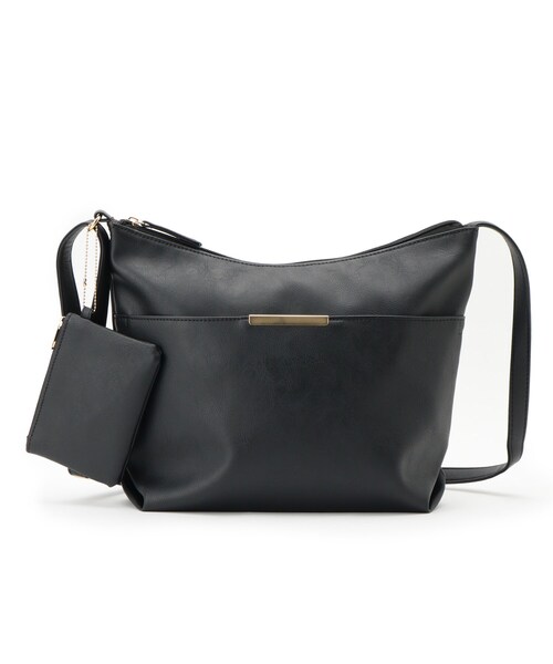 SHOO・LA・RUE（シューラルー）の「【ポーチ付き】使い勝手の良い Wフェイスショルダーバッグ（ショルダーバッグ・レディース・ブルー系その他/イエロー/ベビーピンク/ブラック/ライトベージュ/グレー/サックスブルー/オフホワイト・00）」の3枚目の写真